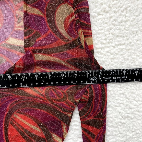 Crop Tie Front Cardigan Top M L Medium Large Womens Glitter Sparkly Mesh Pattern - Picture 5 of 8